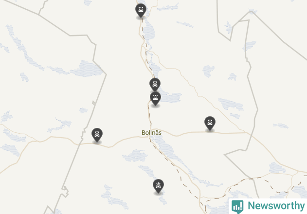 Karta över viltolyckor i Bollnäs kommun