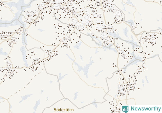 Karta över Huddinge kommun