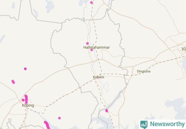 Karta över Hallstahammars kommun