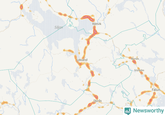 Karta över Leksands kommun