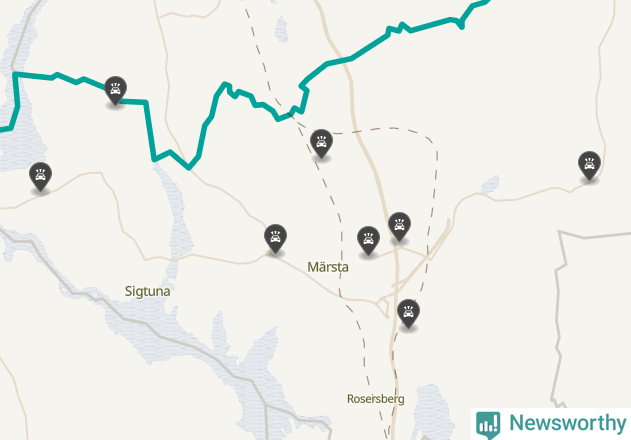 Karta över viltolyckor i Sigtuna kommun