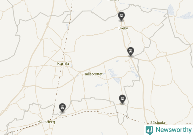Karta över viltolyckor i Kumla kommun