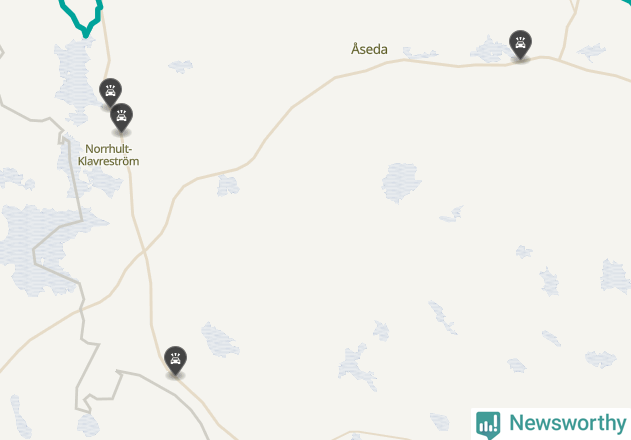 Karta över viltolyckor i Uppvidinge kommun