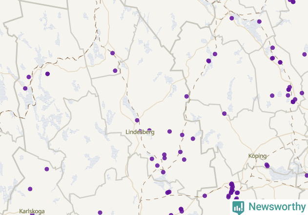 Karta över Lindesbergs kommun