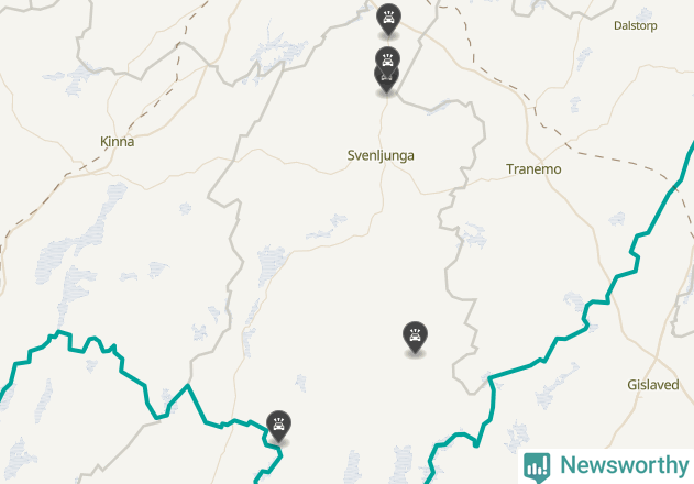 Karta över viltolyckor i Svenljunga kommun
