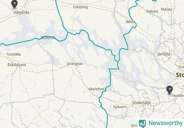 Karta över Nykvarns kommun