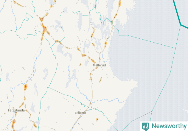 Karta över Melleruds kommun