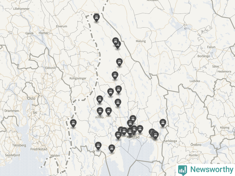 Karta över Värmlands län