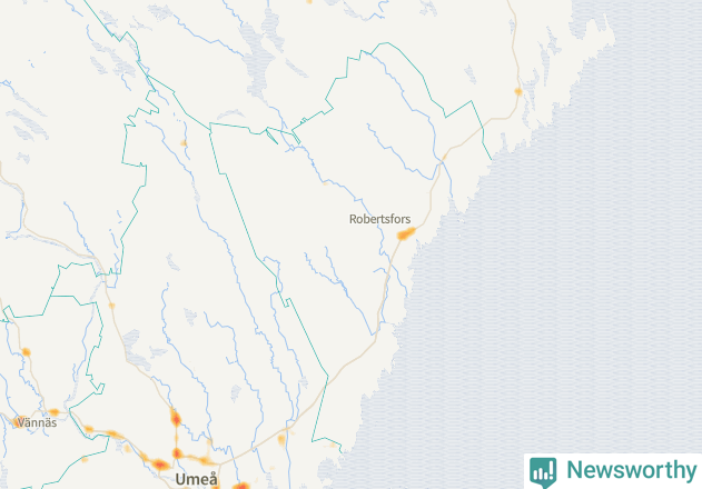 Karta över Robertsfors kommun