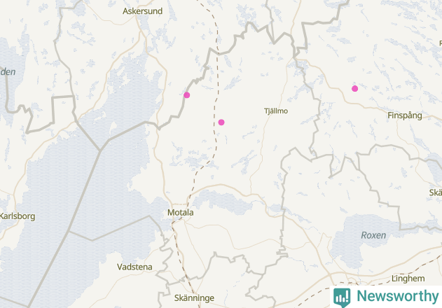 Karta över Motala kommun