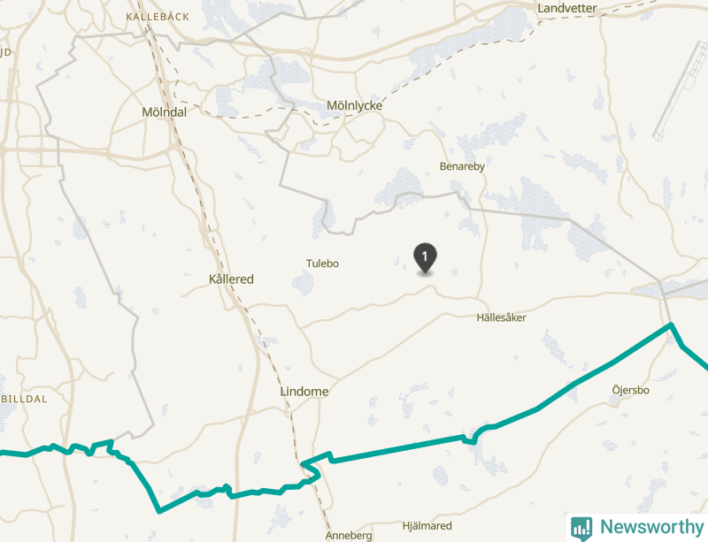 Karta över Mölndals kommun