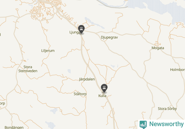 Karta över viltolyckor i Söderköpings kommun