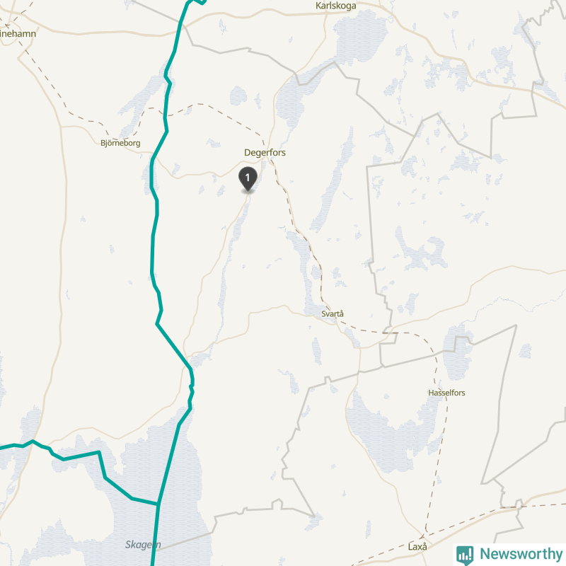 Karta över Degerfors kommun