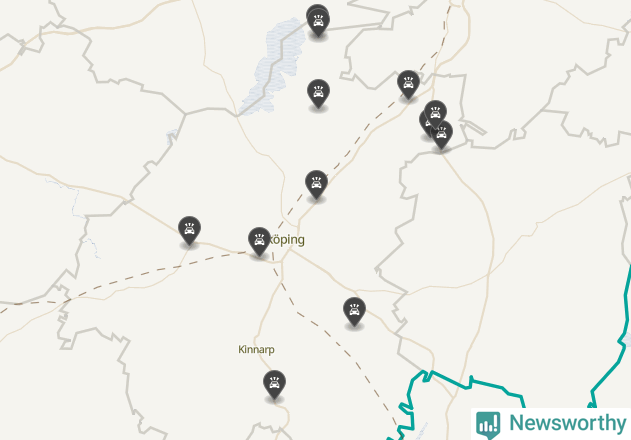 Karta över viltolyckor i Falköpings kommun