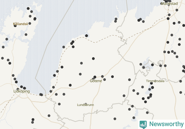 Karta över Götene kommun