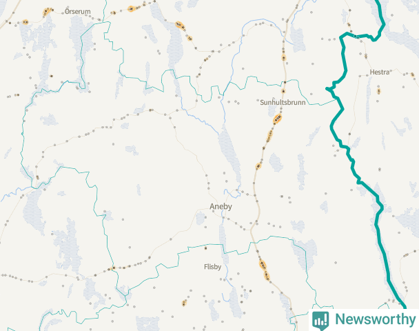 Karta över Aneby kommun