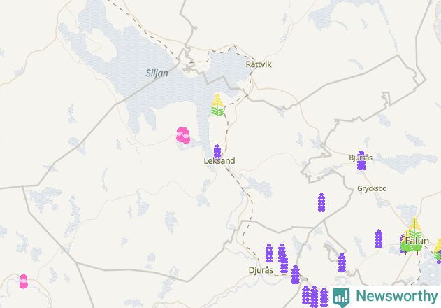 Karta över Leksands kommun