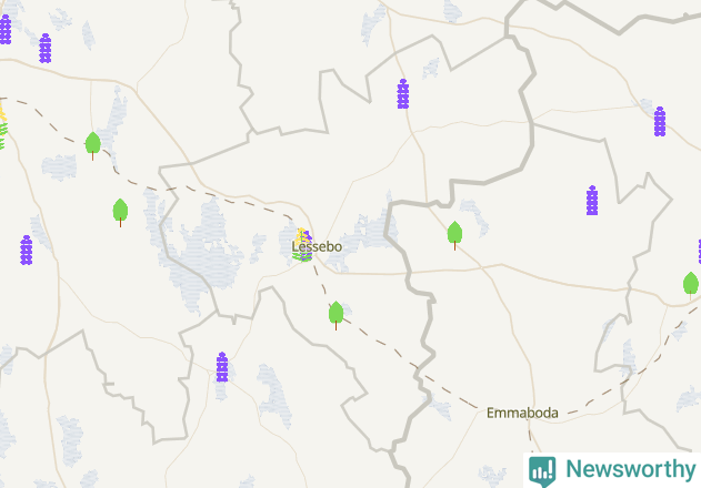 Karta över Lessebo kommun