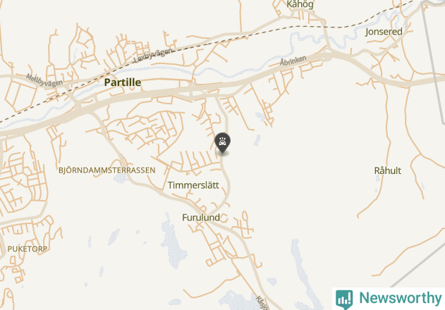 Karta över viltolyckor i Partille kommun