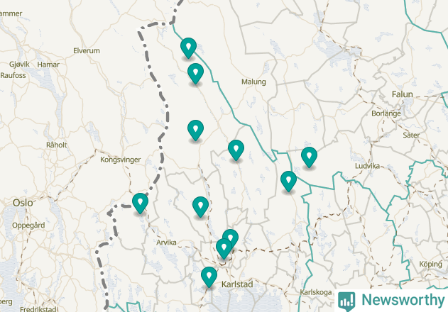 Karta över Torsby kommun