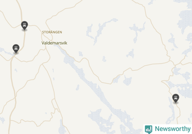 Karta över viltolyckor i Valdemarsviks kommun