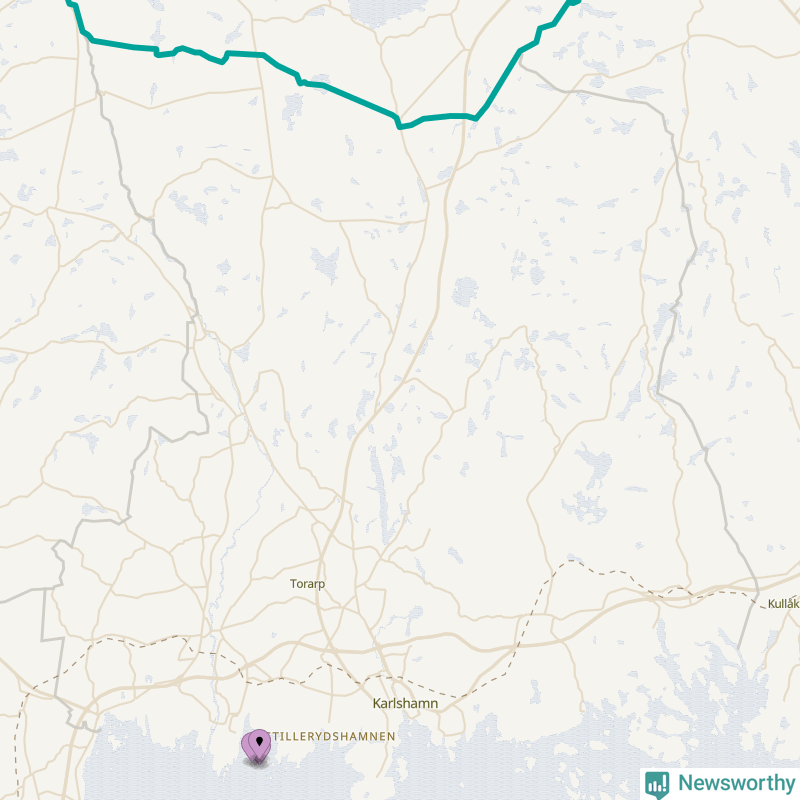 Karta över vindkraftverk i Karlshamns kommun