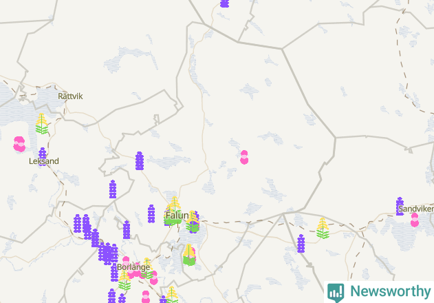 Karta över Falu kommun