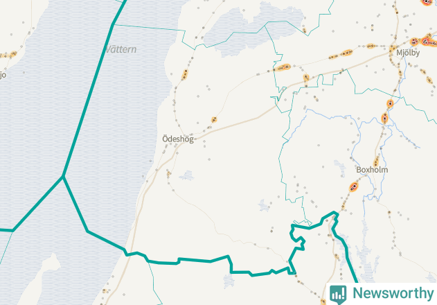 Karta över Ödeshögs kommun