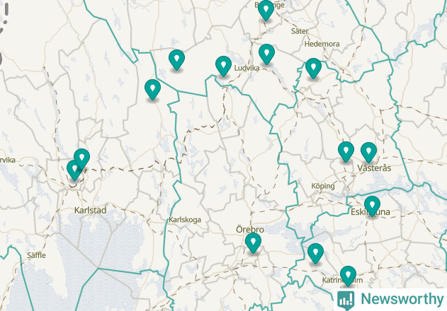 Karta över Nora kommun