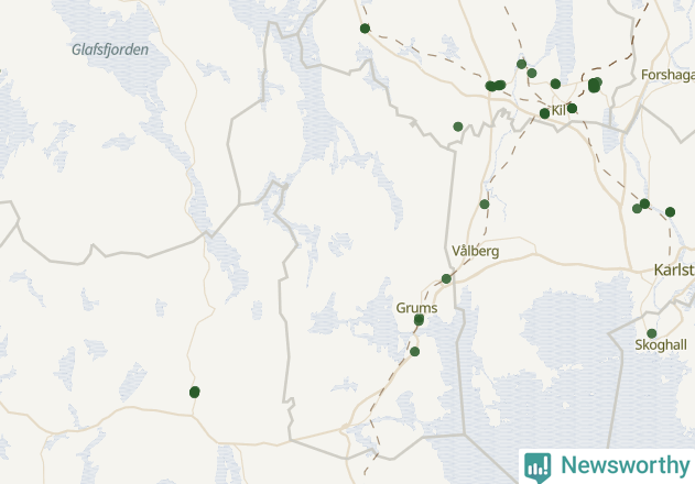 Karta över Grums kommun