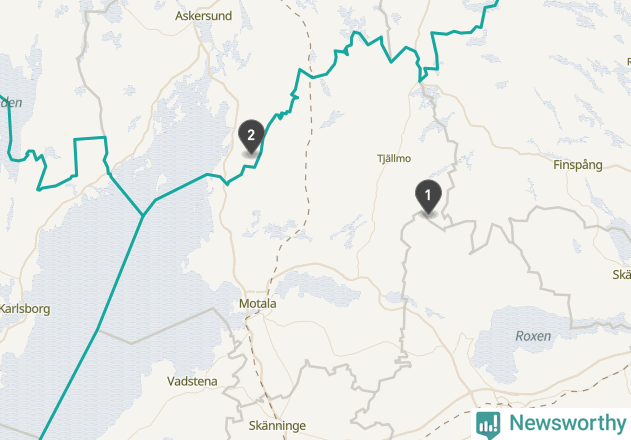 Karta över väderstationer i artikeln