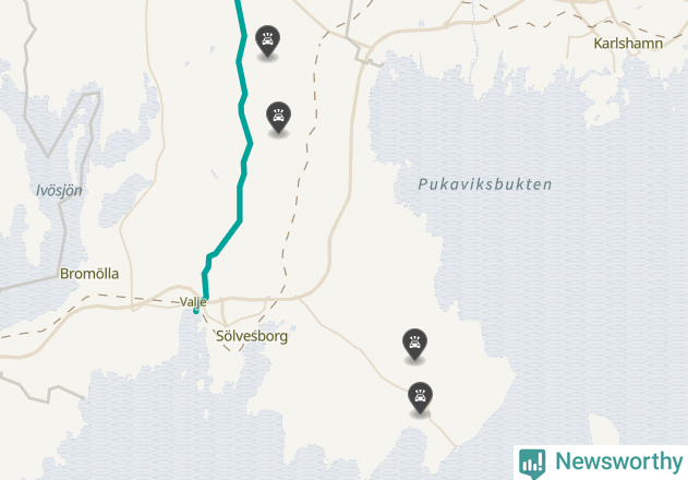 Karta över viltolyckor i Sölvesborgs kommun