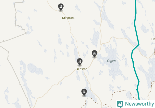 Karta över viltolyckor i Filipstads kommun