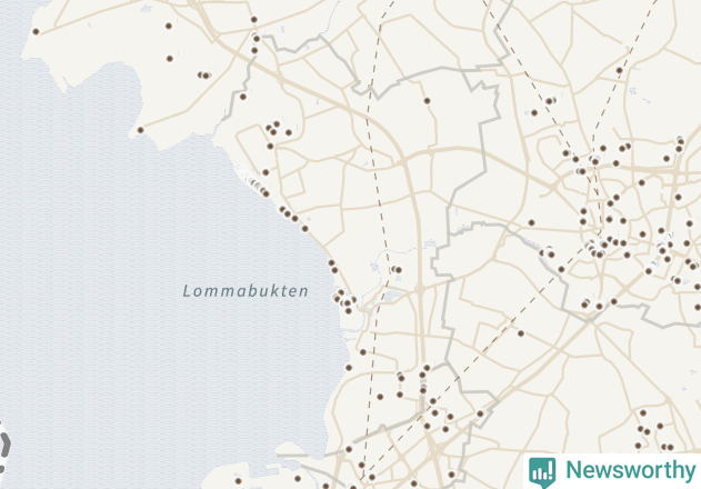 Karta över Lomma kommun