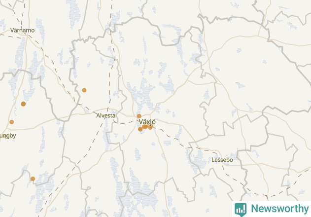 Karta över Växjö kommun