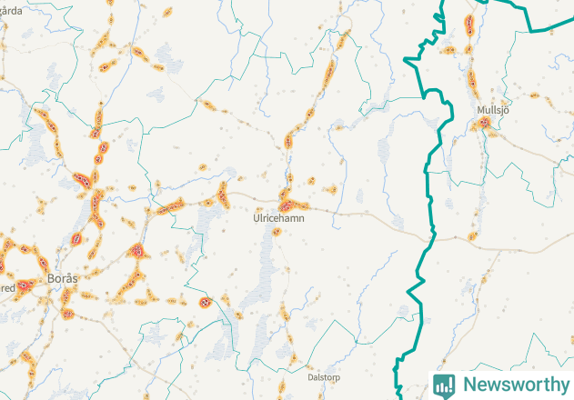 Karta över Ulricehamns kommun