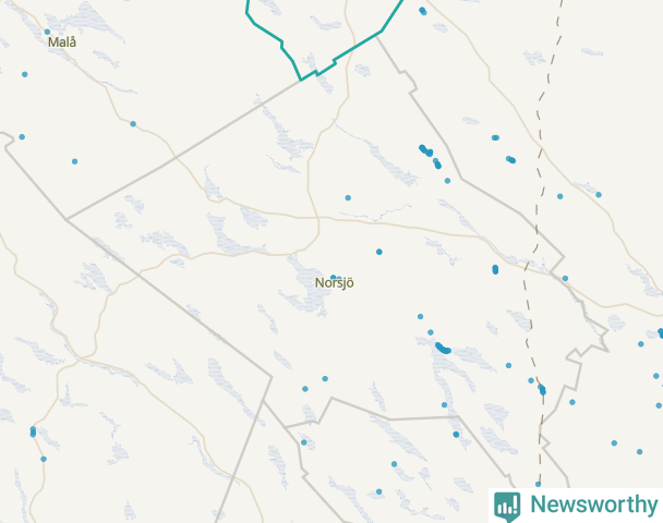 Karta över Norsjö kommun