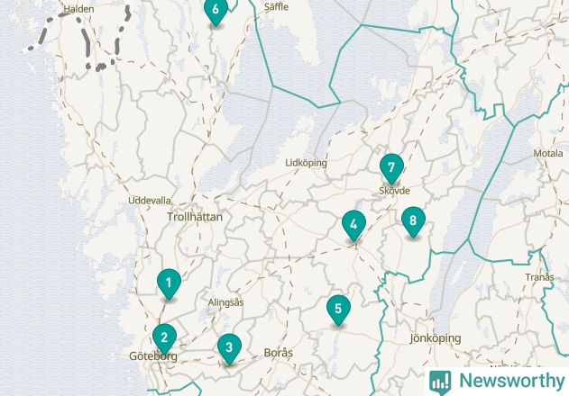 Karta över Lilla Edets kommun