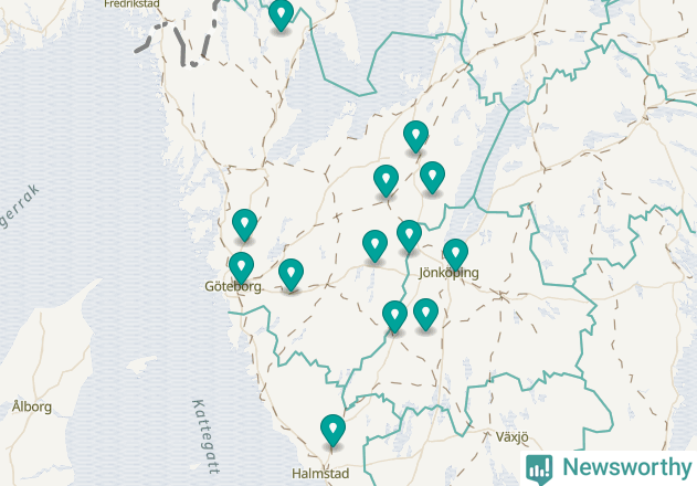Karta över Marks kommun
