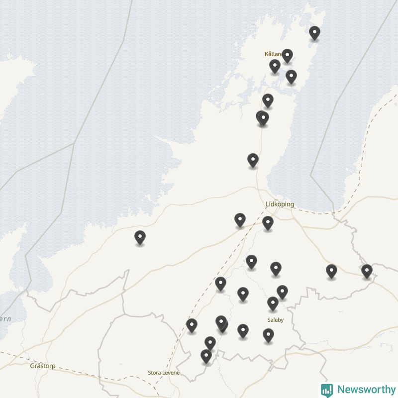 Karta över Lidköpings kommun