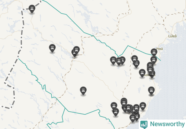 Karta över Västerbottens län