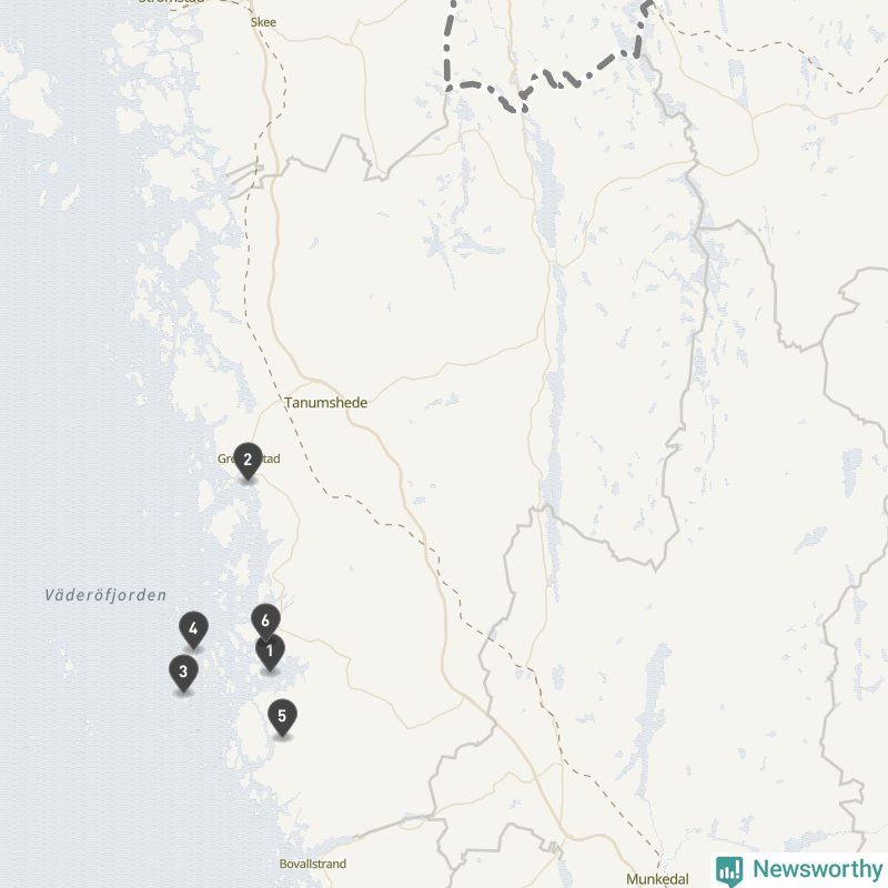 Karta över Tanums kommun