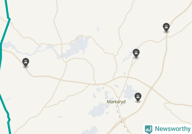 Karta över viltolyckor i Markaryds kommun