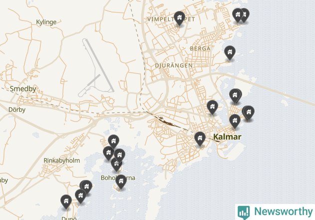 Karta över Kalmar kommun