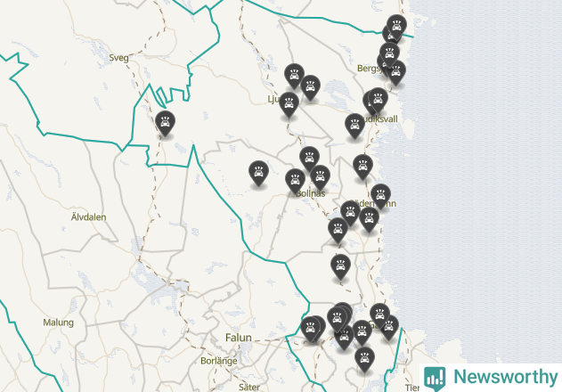 Karta över Gävleborgs län