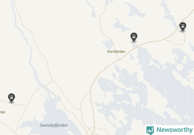 Karta över viltolyckor i Piteå kommun