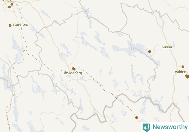 Karta över Åtvidabergs kommun