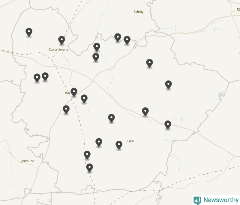 Karta över Vara kommun