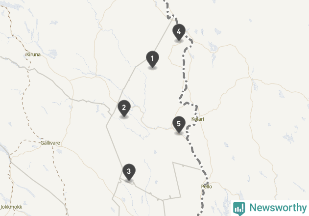 Karta över väderstationer i artikeln