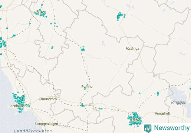 Karta över Svalövs kommun